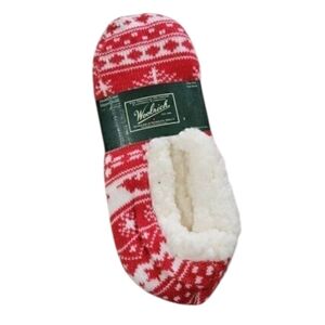 Woolrich Womens Double Layer Slipper Socks w/ Aloe OSFM New Cozy Cabin Fair Isle